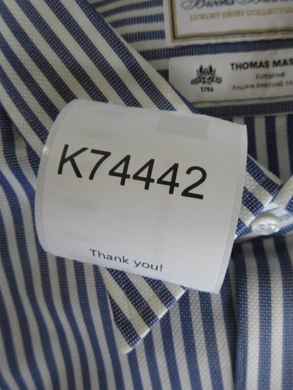 Brooks Brothers Shirt 20 White Thomas Mason Madison Striped Luxury NEW